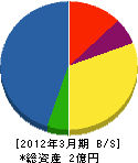 大川建設 貸借対照表 2012年3月期