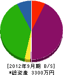 佐々木建設 貸借対照表 2012年9月期