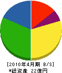 栗駒電気工事 貸借対照表 2010年4月期