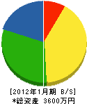 甲田建材 貸借対照表 2012年1月期