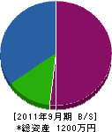 中島工業所 貸借対照表 2011年9月期