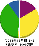 田野建設 貸借対照表 2011年12月期