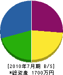 田中工業 貸借対照表 2010年7月期