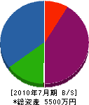 成田建材店 貸借対照表 2010年7月期