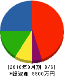 上野工務店 貸借対照表 2010年9月期