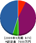 奥田電気工事 貸借対照表 2009年9月期