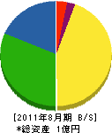 渡辺新生興業 貸借対照表 2011年8月期