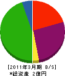 田部晃業 貸借対照表 2011年3月期