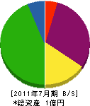 津光電気工事 貸借対照表 2011年7月期
