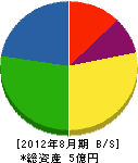 秋田県南重機 貸借対照表 2012年8月期