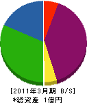 細川組 貸借対照表 2011年3月期