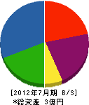 京阪工業 貸借対照表 2012年7月期