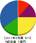 沼田建設工業 貸借対照表 2011年9月期