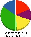 白冨士園 貸借対照表 2010年9月期