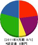 芳根電気工事 貸借対照表 2011年9月期