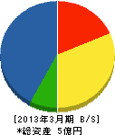 三ッ芳電気 貸借対照表 2013年3月期