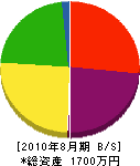 渡辺塗装店 貸借対照表 2010年8月期