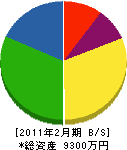 奥野石材 貸借対照表 2011年2月期