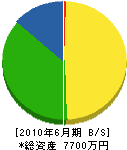 石川電設 貸借対照表 2010年6月期 石川電設 貸借対照表 2010年6月期