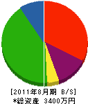 ヨシハラ 貸借対照表 2011年8月期