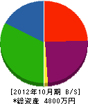 北川鉄工所 貸借対照表 2012年10月期