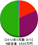 宇賀神塗装店 貸借対照表 2012年3月期