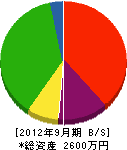 佐藤塗装工業 貸借対照表 2012年9月期