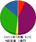 岩崎建材店 貸借対照表 2011年7月期