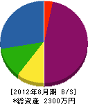 梅田土建 貸借対照表 2012年8月期