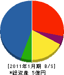 高橋工業 貸借対照表 2011年1月期