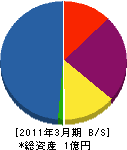 野呂瀬建設 貸借対照表 2011年3月期