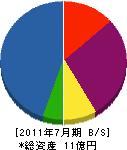 小沼土建 貸借対照表 2011年7月期