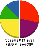 小川設備工業所 貸借対照表 2012年3月期