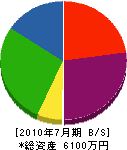 中川頼建設 貸借対照表 2010年7月期