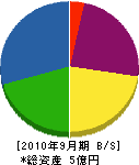 東海電工 貸借対照表 2010年9月期 東海電工 貸借対照表 2010年9月期