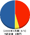 高田エンジニアリング 貸借対照表 2008年3月期