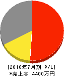 八つ葉園材 損益計算書 2010年7月期