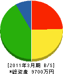 石川電機商会 貸借対照表 2011年3月期