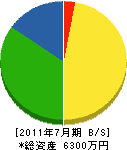藤山建設 貸借対照表 2011年7月期