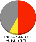 笠原工務店 損益計算書 2008年7月期