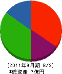 本庄工業 貸借対照表 2011年9月期