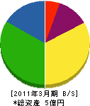錦衛生舎 貸借対照表 2011年3月期