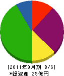 眞栄 貸借対照表 2011年9月期