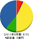 稲見電気 貸借対照表 2011年4月期