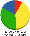 森田工務店 貸借対照表 2012年8月期