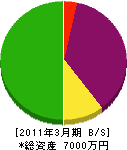 三澤組 貸借対照表 2011年3月期