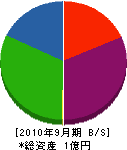 川腰電気商会 貸借対照表 2010年9月期
