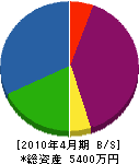 秦設備商会 貸借対照表 2010年4月期
