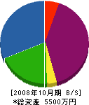 小倉電気工業 貸借対照表 2008年10月期