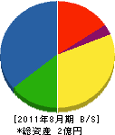 日光製作所 貸借対照表 2011年8月期